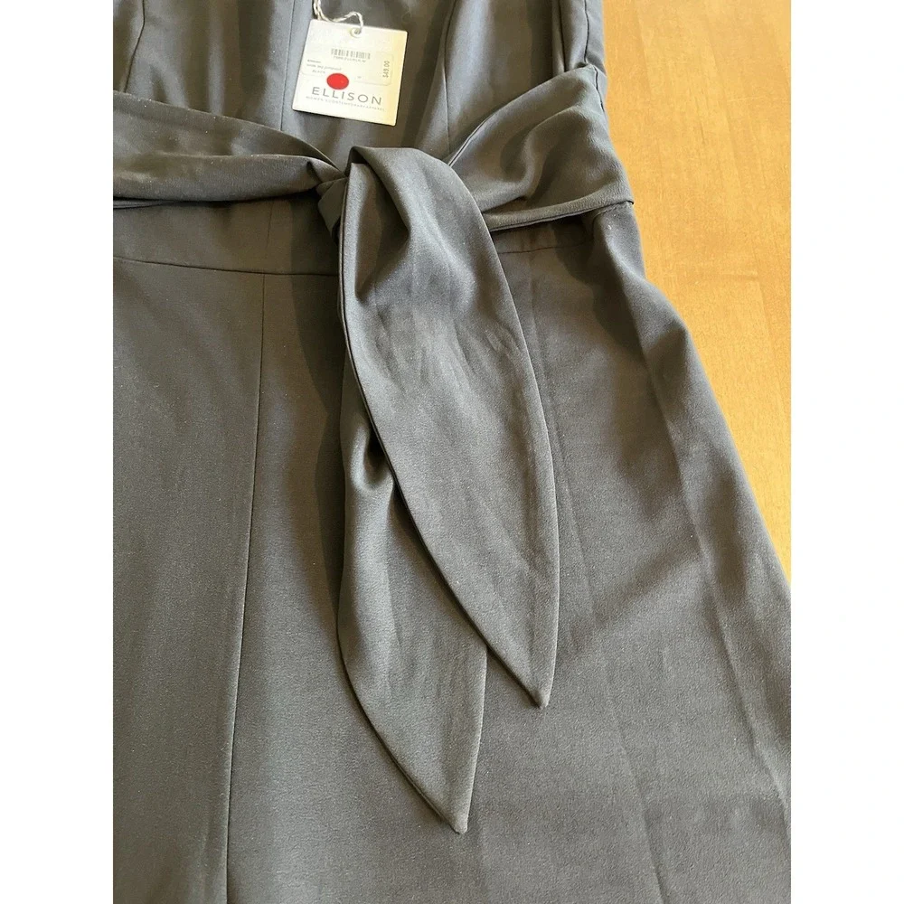 Women's Ellison Black Sleeveless Tie Back Wide Leg Jumpsuit Size M NEW MSRP $49‎